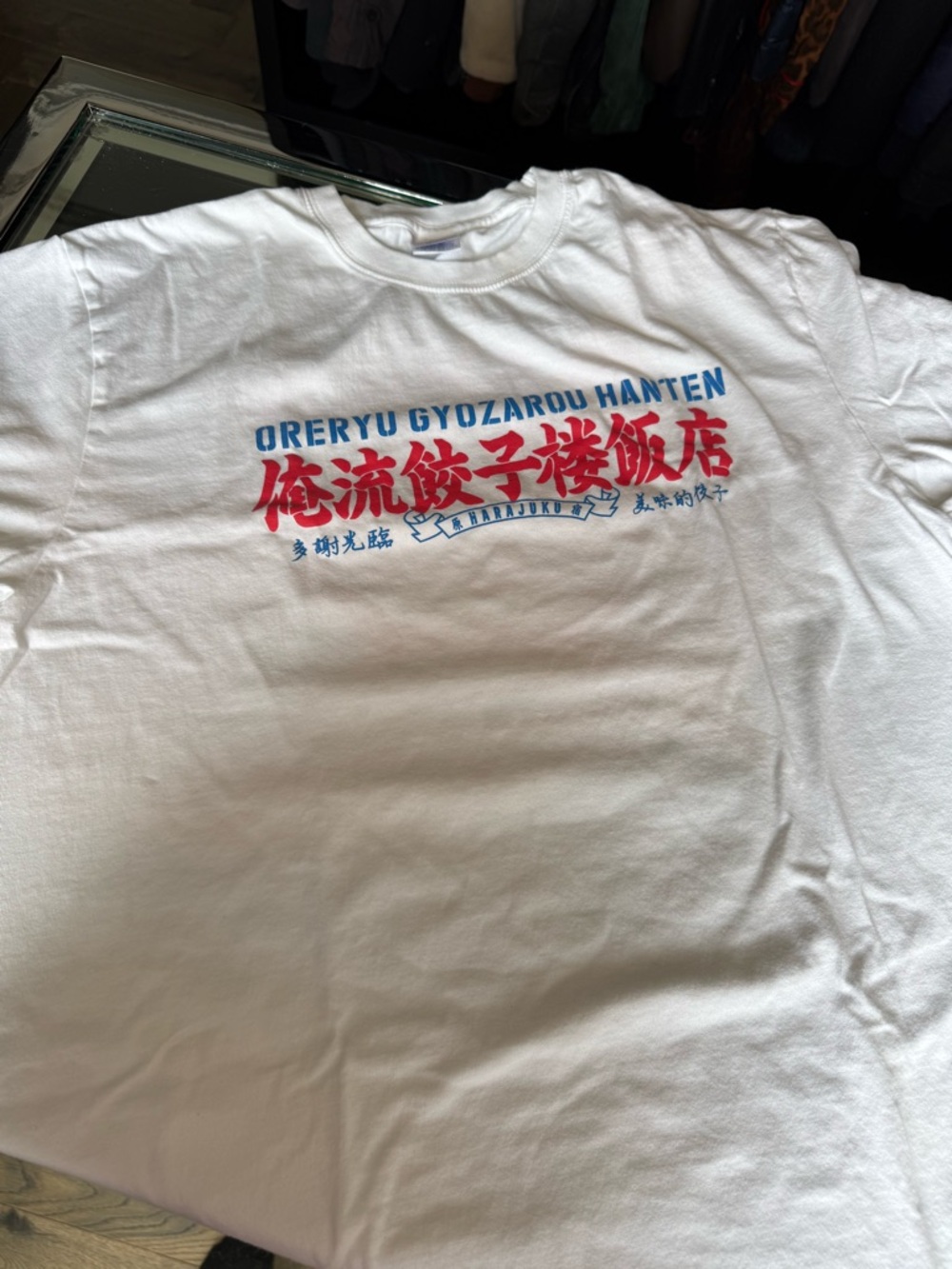 United Athle Short-Sleeve Graphic Tee with Red & Blue Front Print